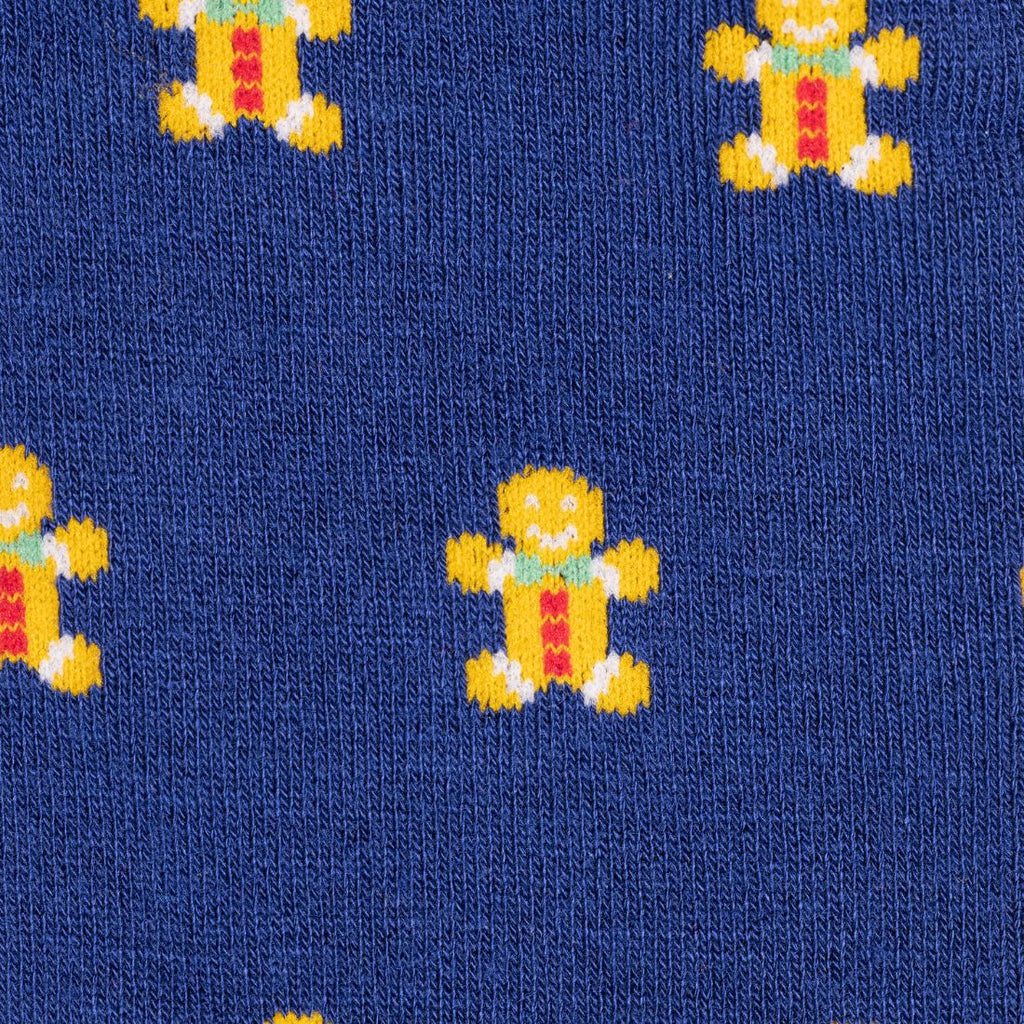 Swole Panda Gingerbread Men Bamboo Socks – Festive Blue Novelty Hosiery