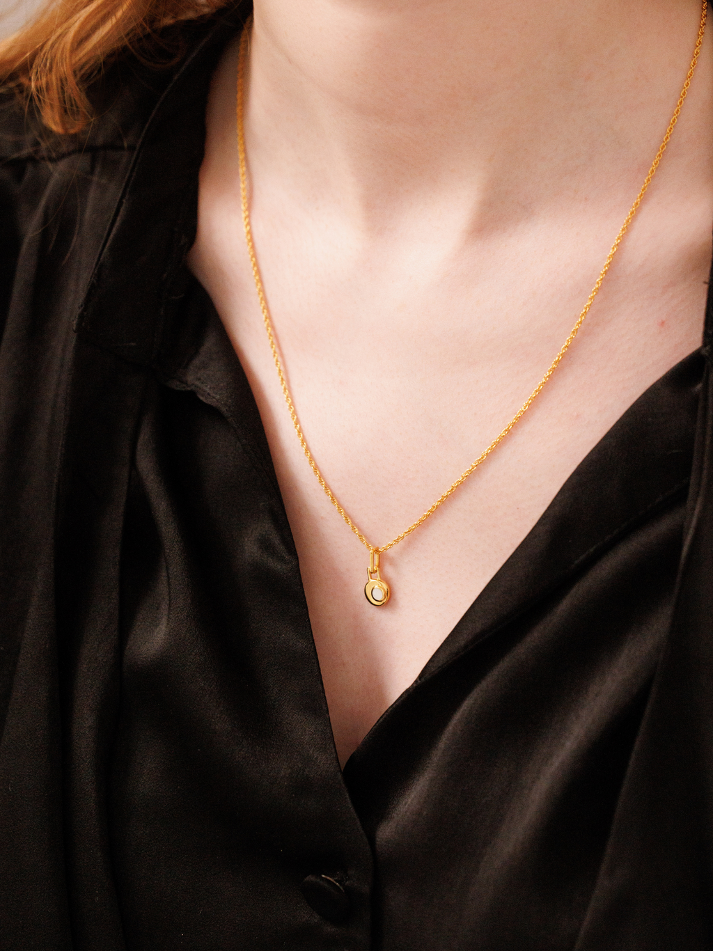No More Nobody Cressida Moon Necklace | 18k Gold Plated Mother of Pearl