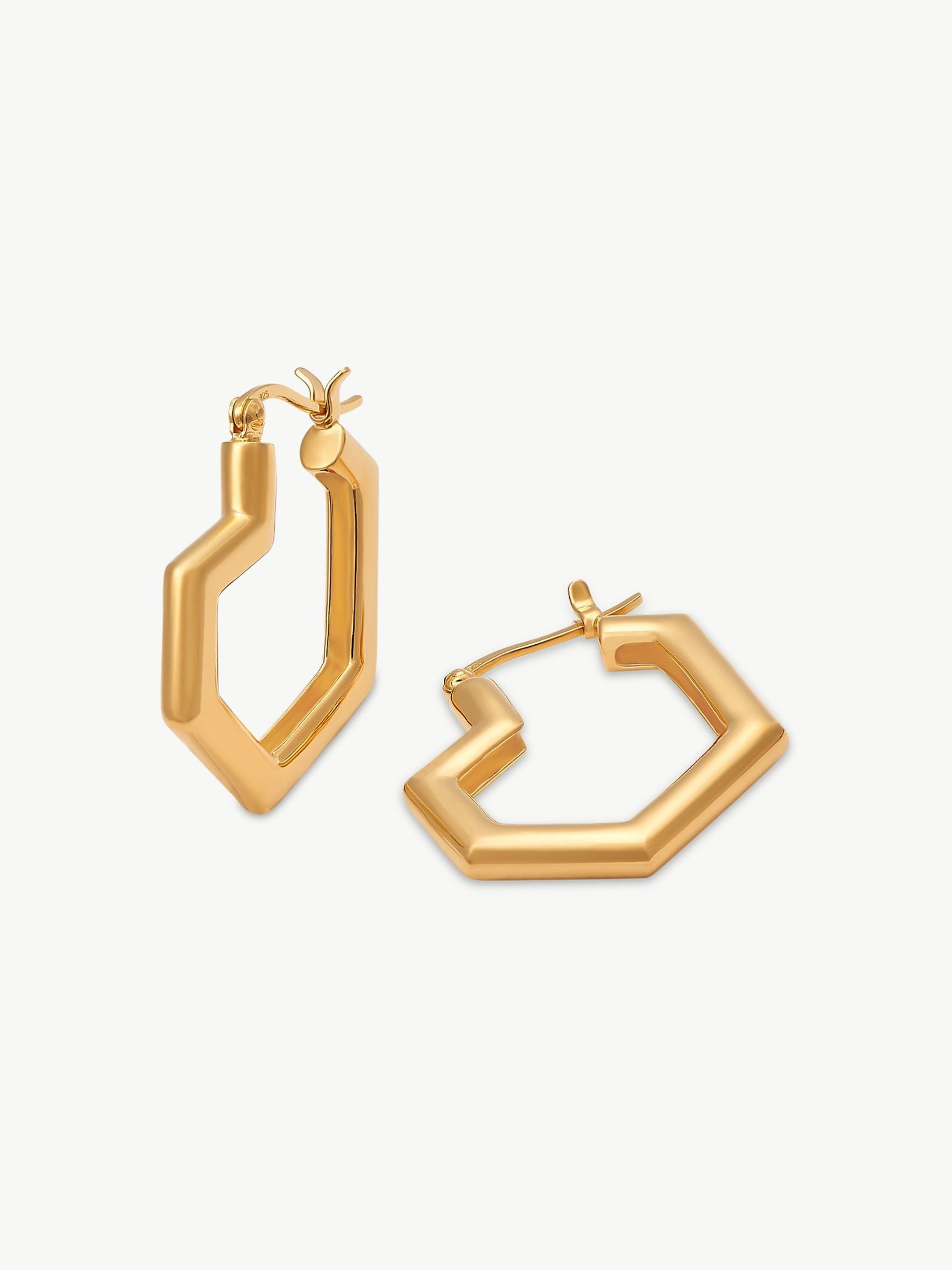 No More Nobody Daryl Gold Heart Hoop Earrings - 18k Gold Vermeil
