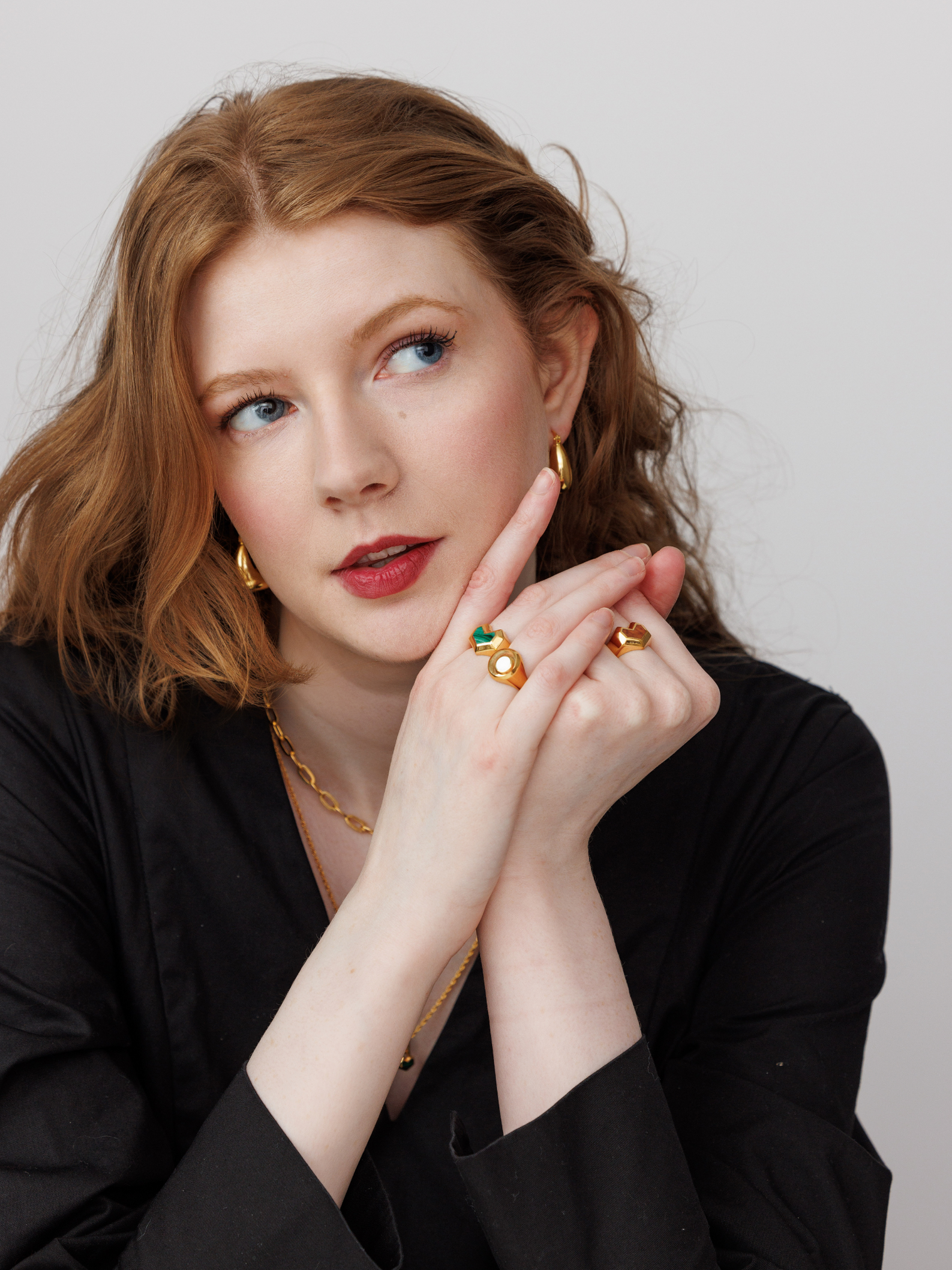 No More Nobody Daryl Malachite Heart Ring – 18k Gold Vermeil Silver