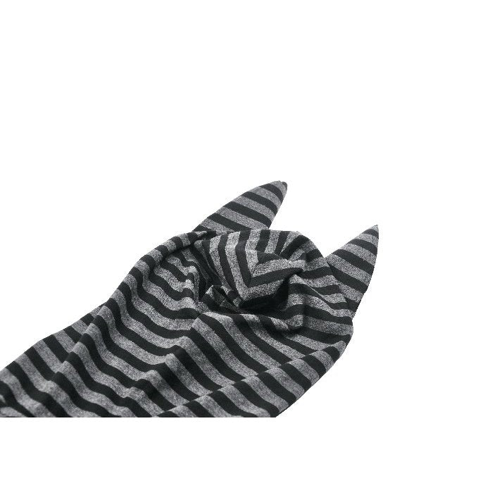 Dark In Love Salem Striped Cat Ear Hoodie Dress – Grey & Black Goth