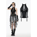 Dark in Love Bondage Mesh Panel Buckle Top – Black Punk Goth Halter