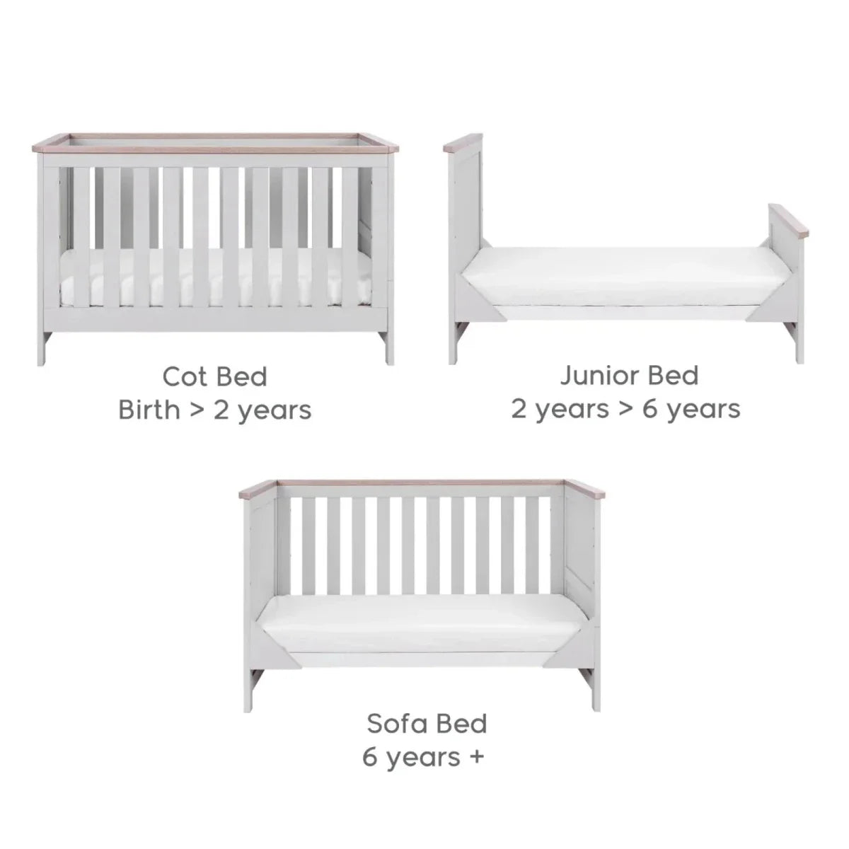 Tutti Bambini Verona 2 pcs Room Set - Dove Grey/Oak