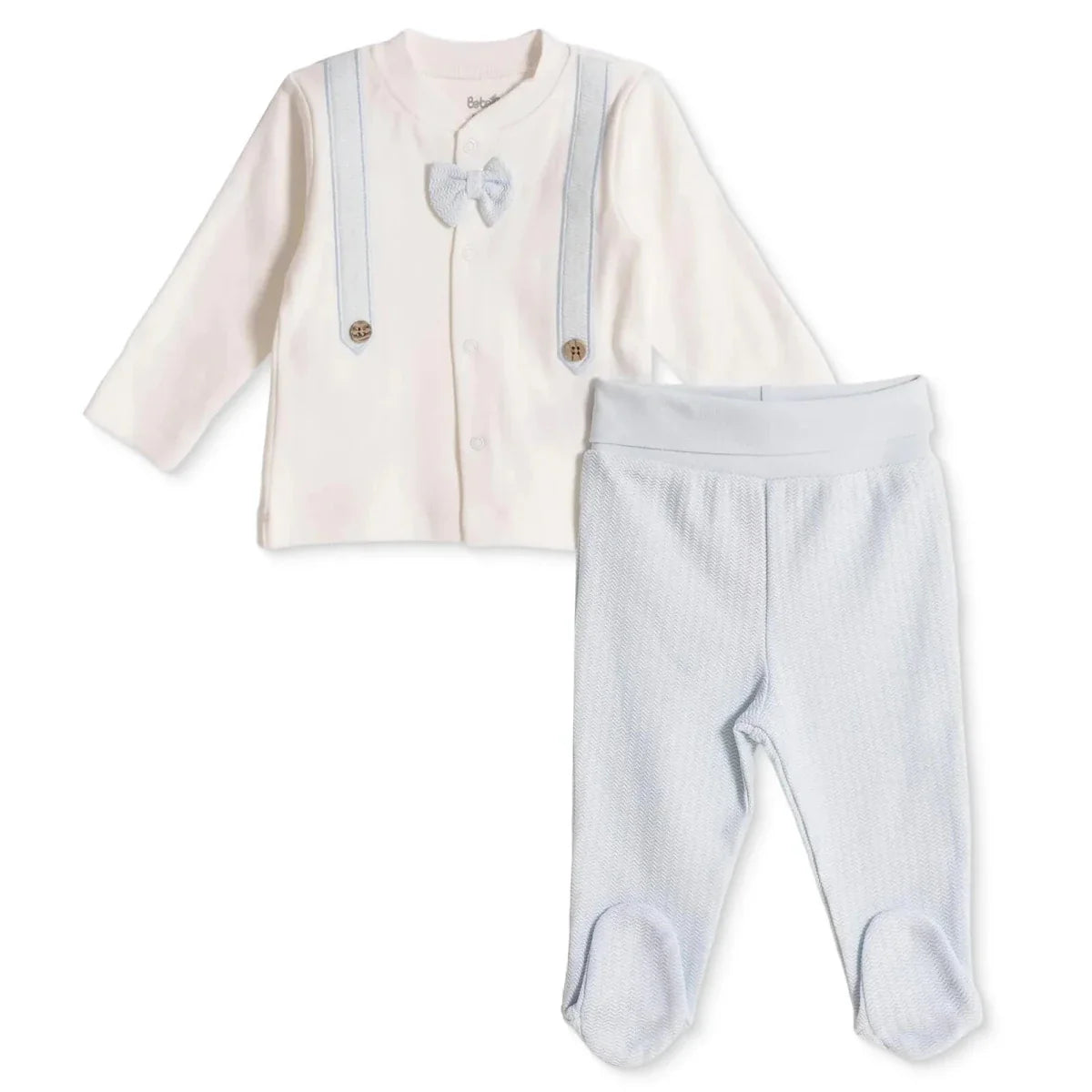 Bebetto Boys Sweatshirt & Footed Bottom Set Long Slee - Blue