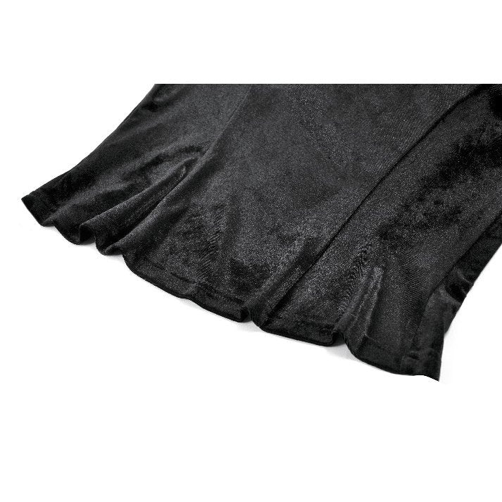 Dark in Love Gothic Velvet Lace High-Neck Top – Victorian Style