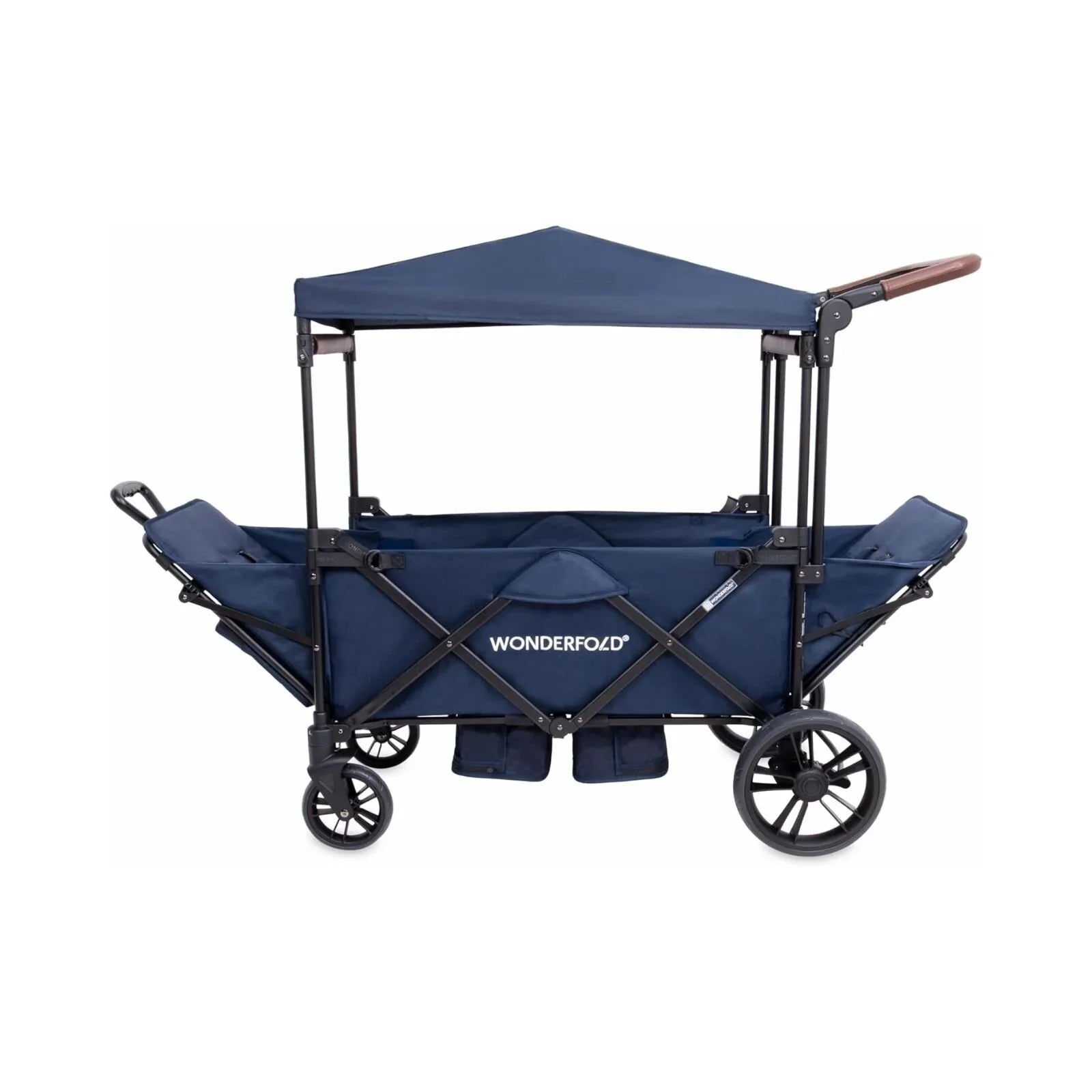Wonderfold X2R Push & Pull Quad Stroller Wagon - Sapphire Navy