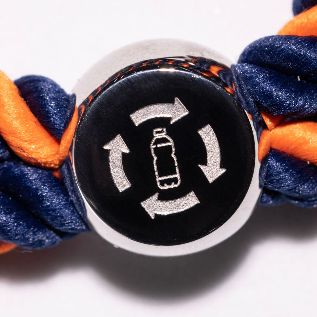 Swole Panda Recycled Rope Bracelet – Blue & Orange Zigzag Unisex