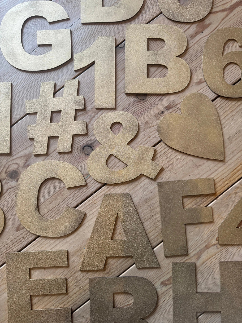 Rustic Warehouse Gold Metal Alphabet Letters – Vintage Fat Font Signage