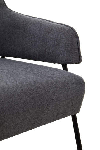 Orsina Henia Ash Grey Velvet Accent Chair | High Back Armchair