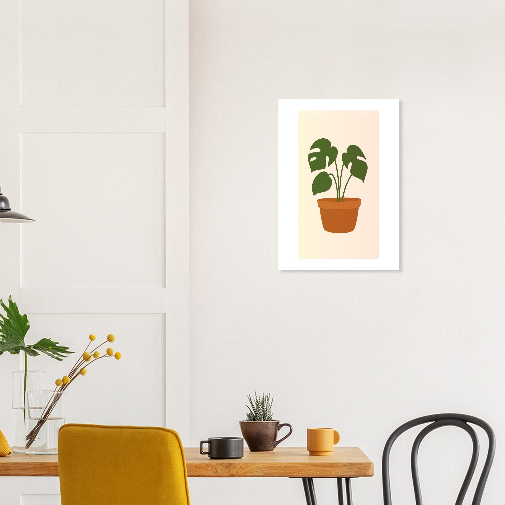 Minimalist Monstera Plant Print – Boho Botanical Wall Art