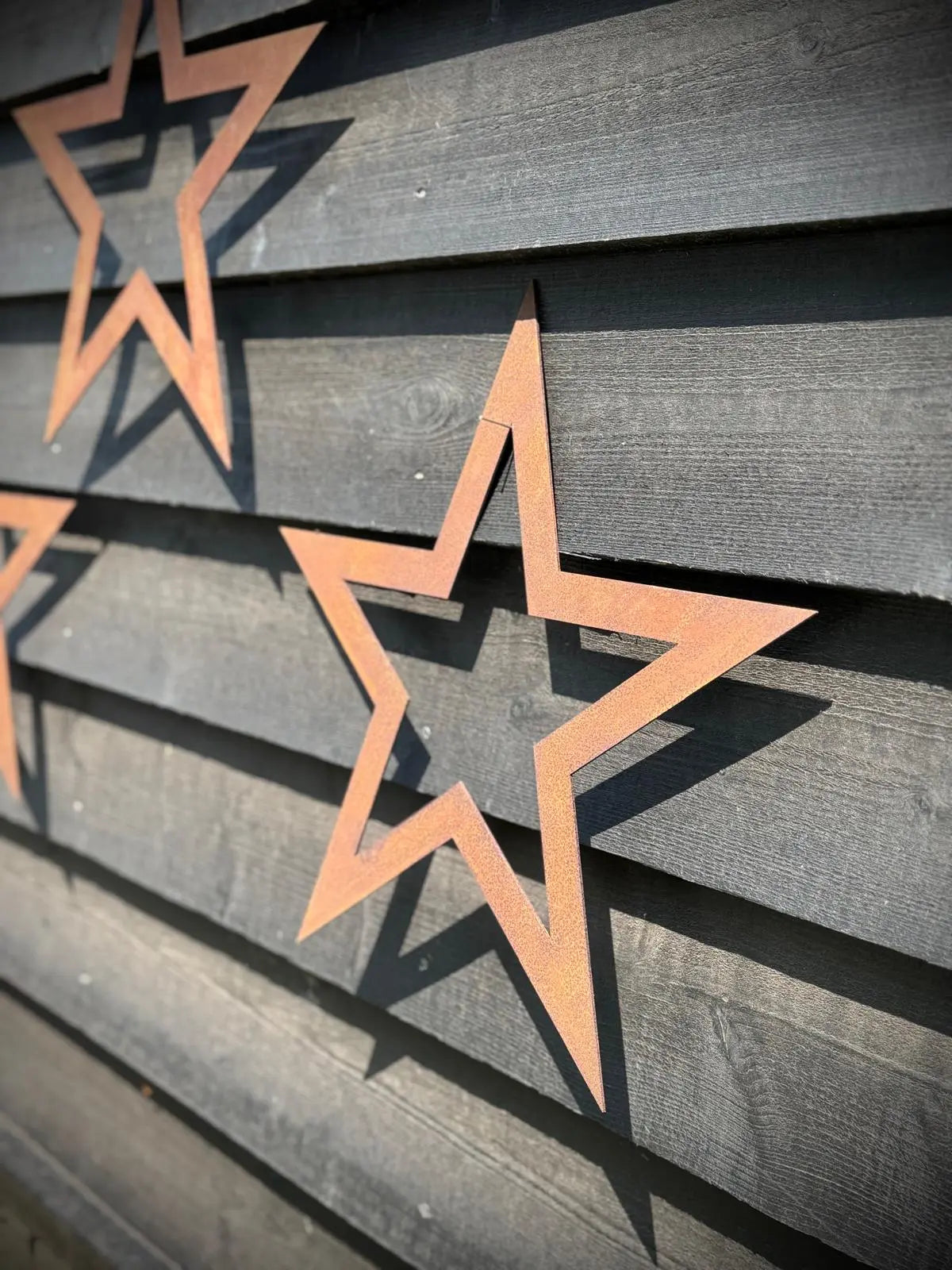 Rustic Warehouse Norfolk | Set of 3 Rusty Metal Stars Garden Wall Art