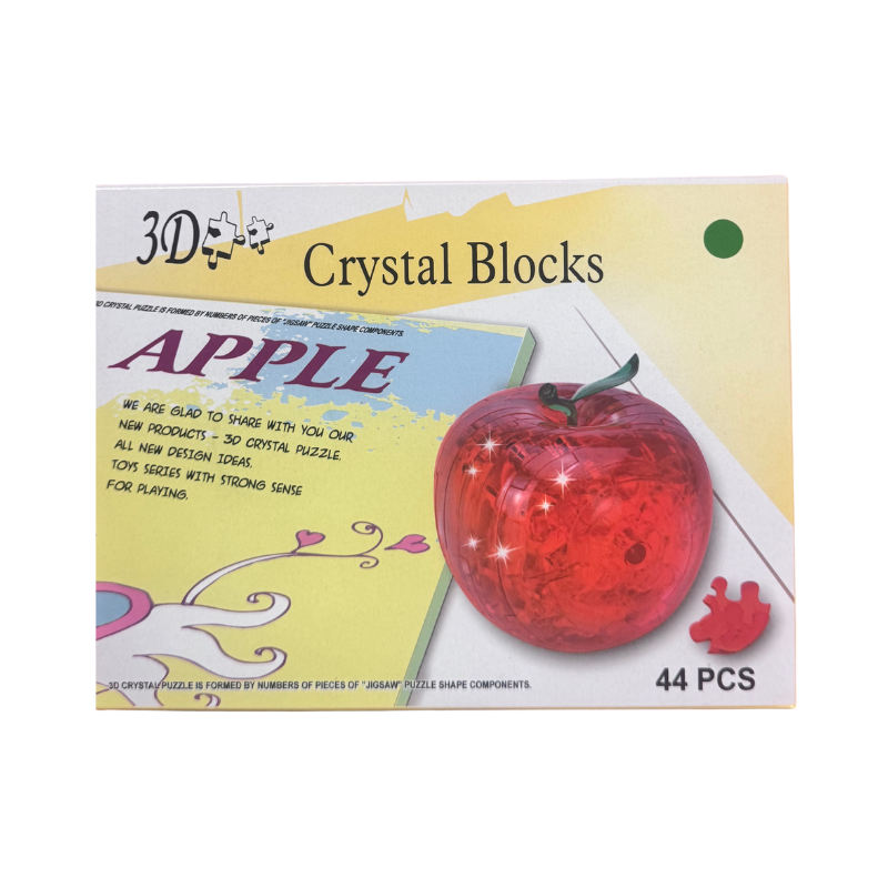 PoundFun 3D Crystal Apple Jigsaw Puzzle – Translucent Brain Teaser