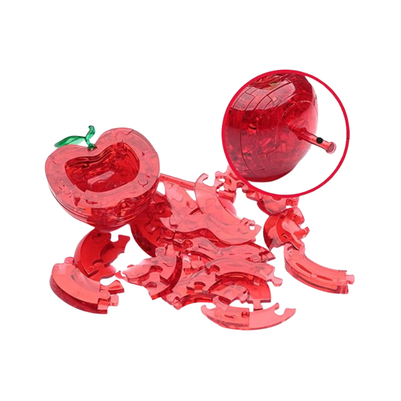 PoundFun 3D Crystal Apple Jigsaw Puzzle – Translucent Brain Teaser