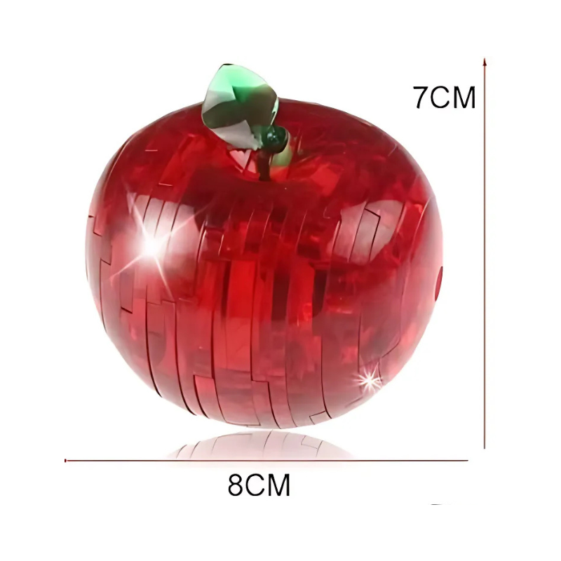 PoundFun 3D Crystal Apple Jigsaw Puzzle – Translucent Brain Teaser