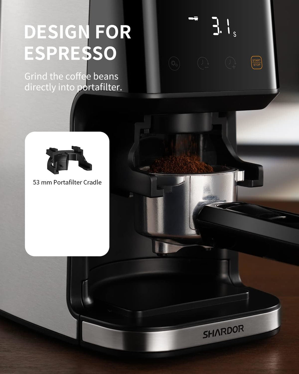 SHARDOR Conical Burr Coffee Grinder - Electric Espresso with 51 Settings