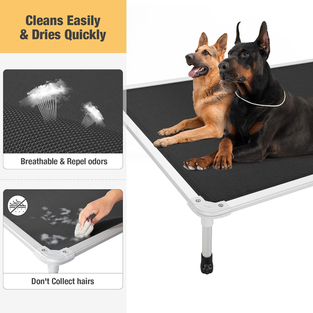 Veehoo XXL Chew-Proof Raised Dog Bed – Aluminum Frame Cooling Pet Cot