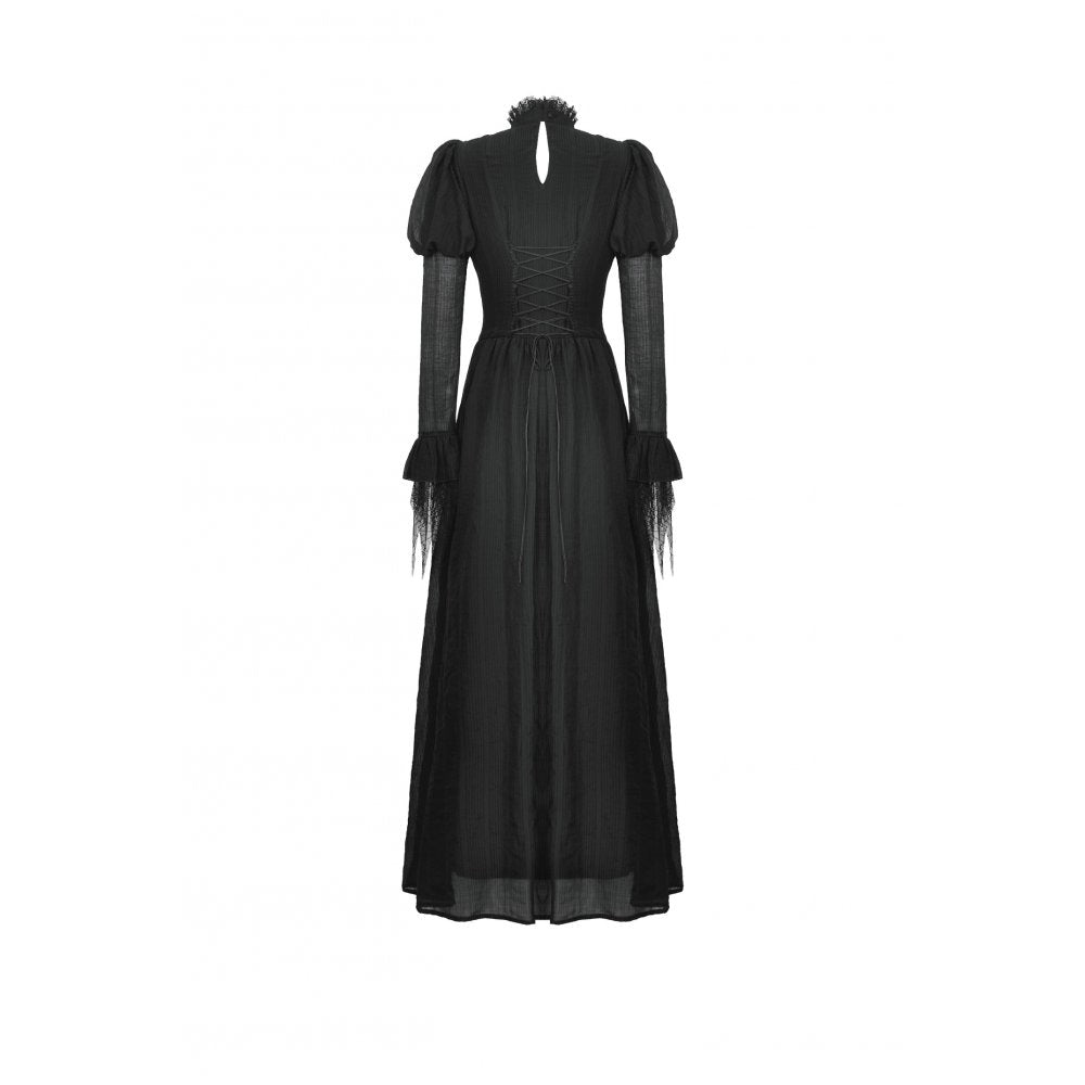 Dark in Love Harlow Gothic Lace Maxi Dress – Victorian Enchantress Style