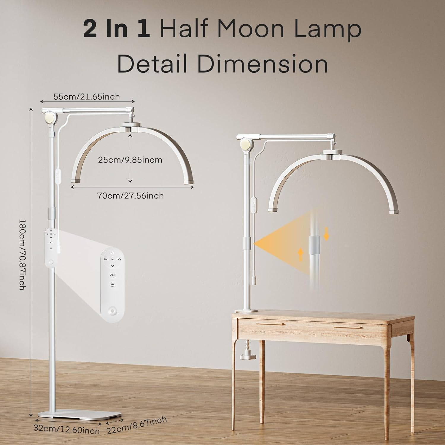 Massive Discounts 2-in-1 Half-Moon Lash Light with Phone Holder