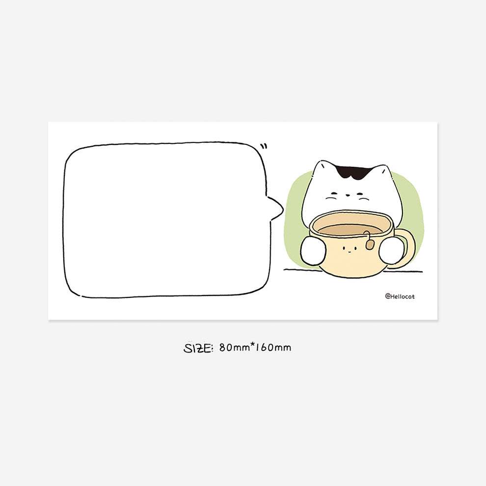 Cat Memo Note Pad by LuLuFun Studio – Cute Floral Stationery, 50 Sheets