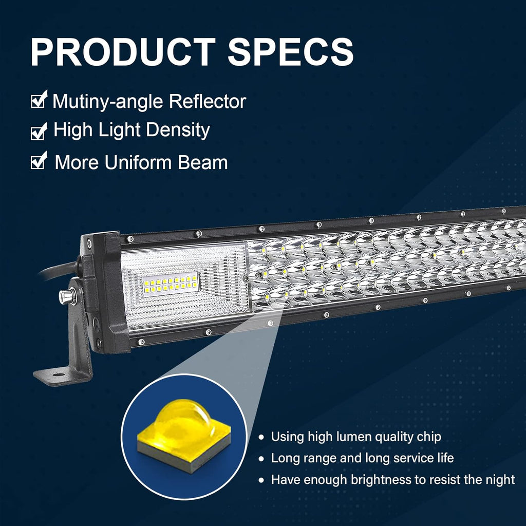 RIGIDON 42'' Slim LED Light Bar - 540W Waterproof Off-Road Combo Beam