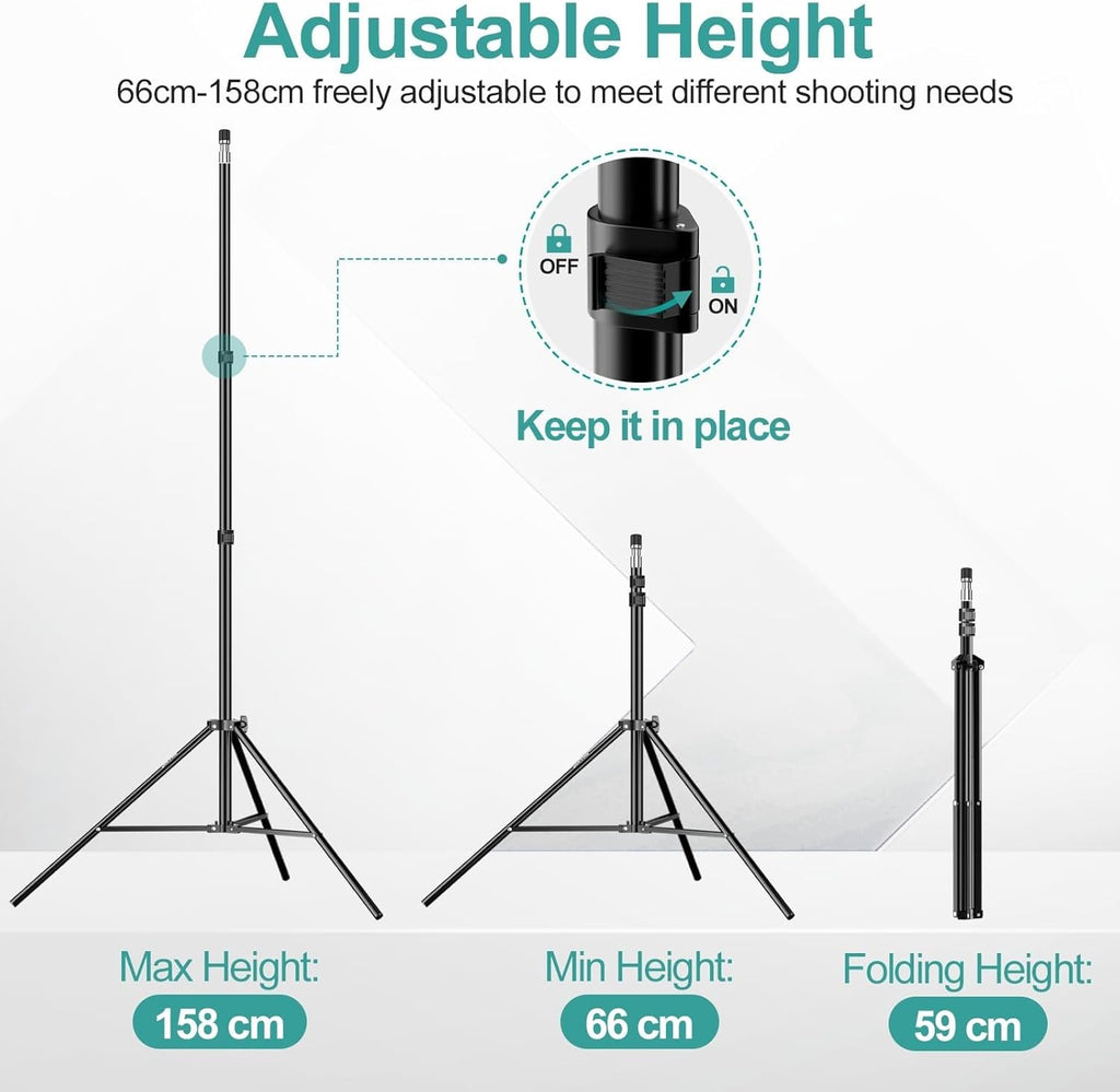 Emart 62" Aluminum Light Stand | Adjustable Camera Tripod 2-Pack