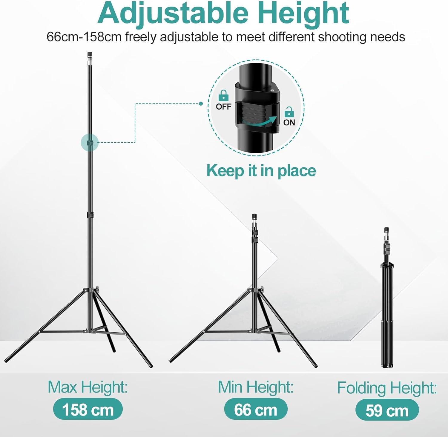 Emart 62" Aluminum Light Stand | Adjustable Camera Tripod 2-Pack