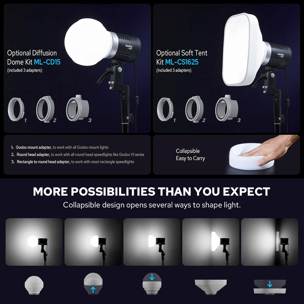 Godox ML30Bi 40W Bi-Color LED Video Light | 2800-6500K Portable Light