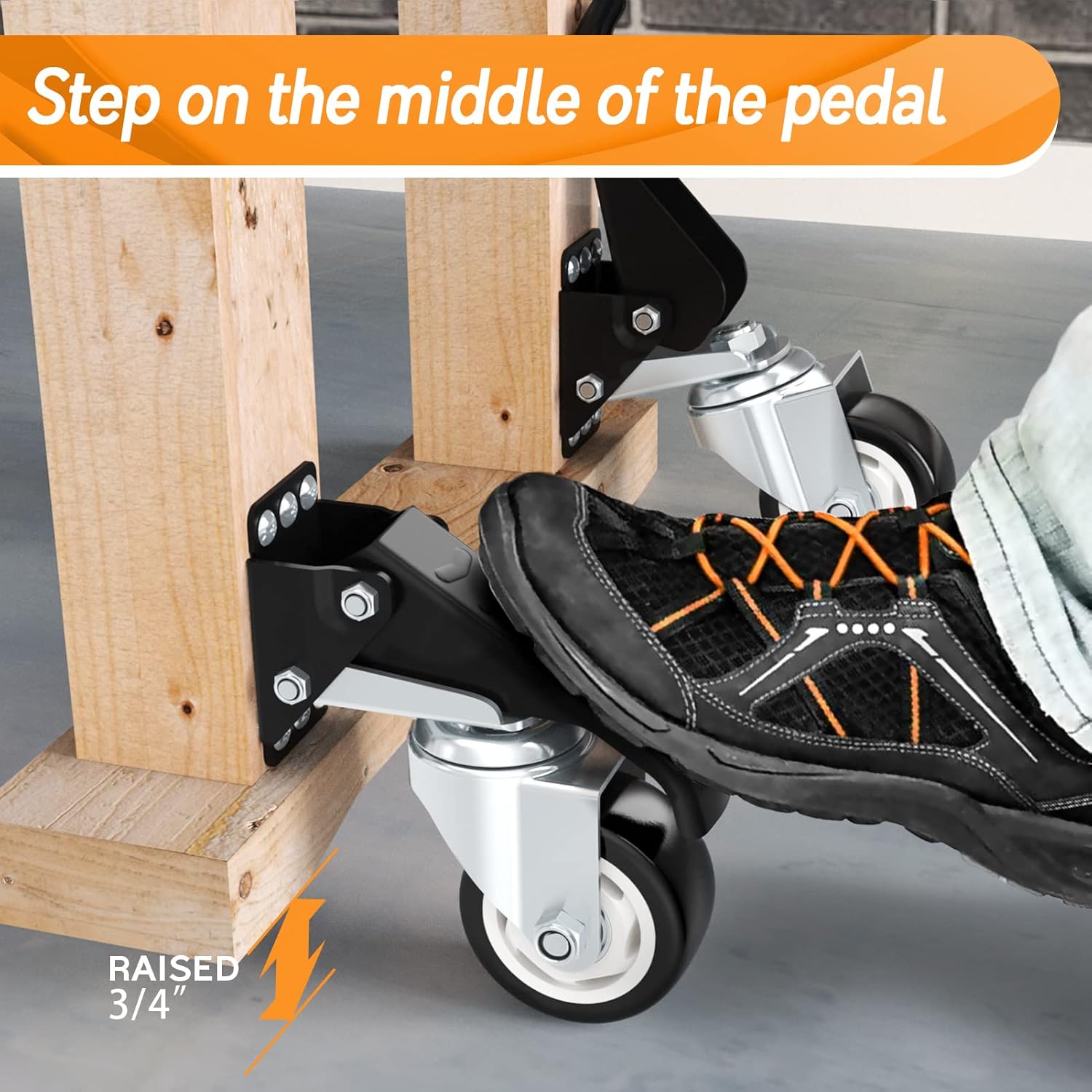SOLEJAZZ Retractable Workbench Casters | 400KG Heavy Duty 3" Wheels