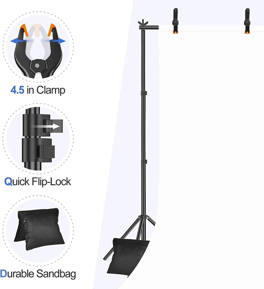 EMART 2x3m Backdrop Stand Kit | Retractable Crossbar & Tripod Stand