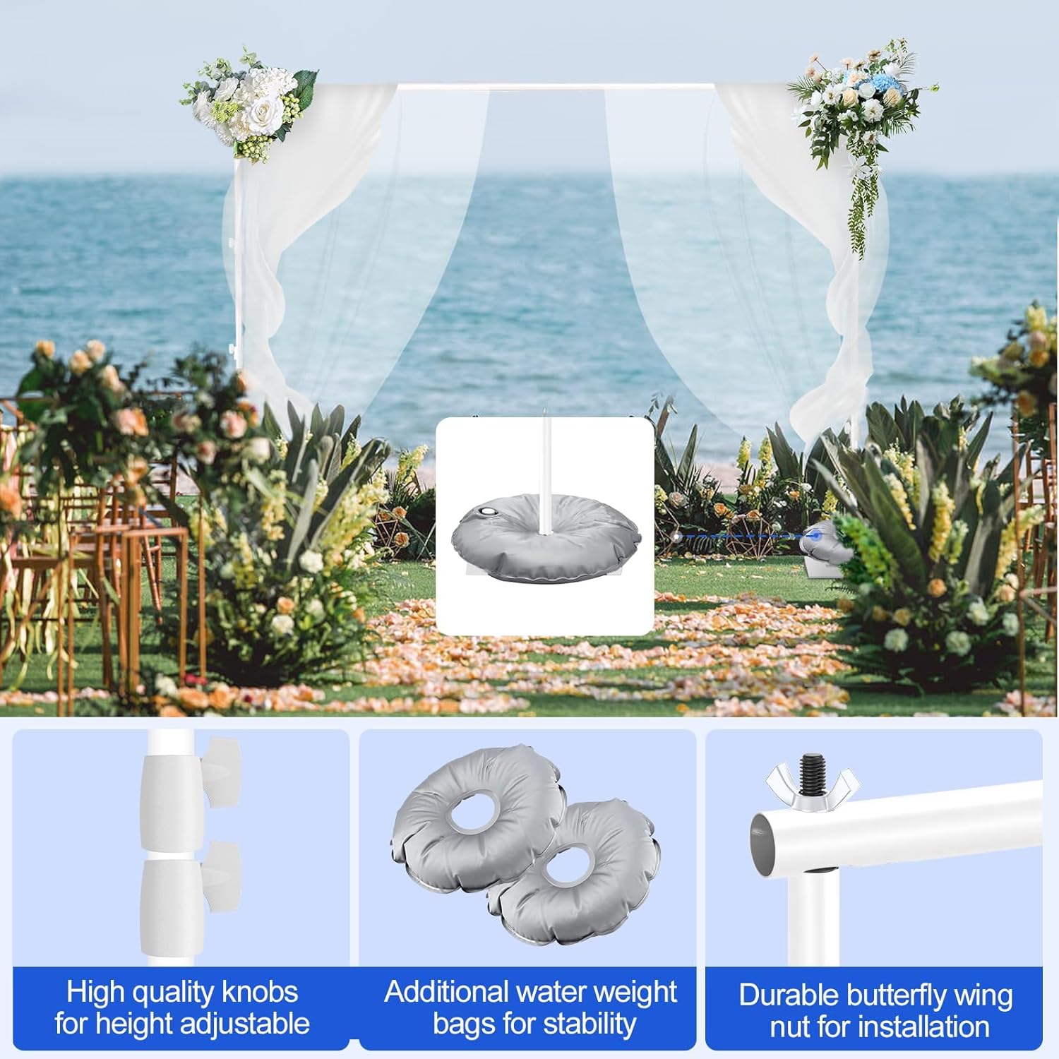 EMART Backdrop Stand – 2x3m Adjustable Heavy Duty Steel Photo Frame