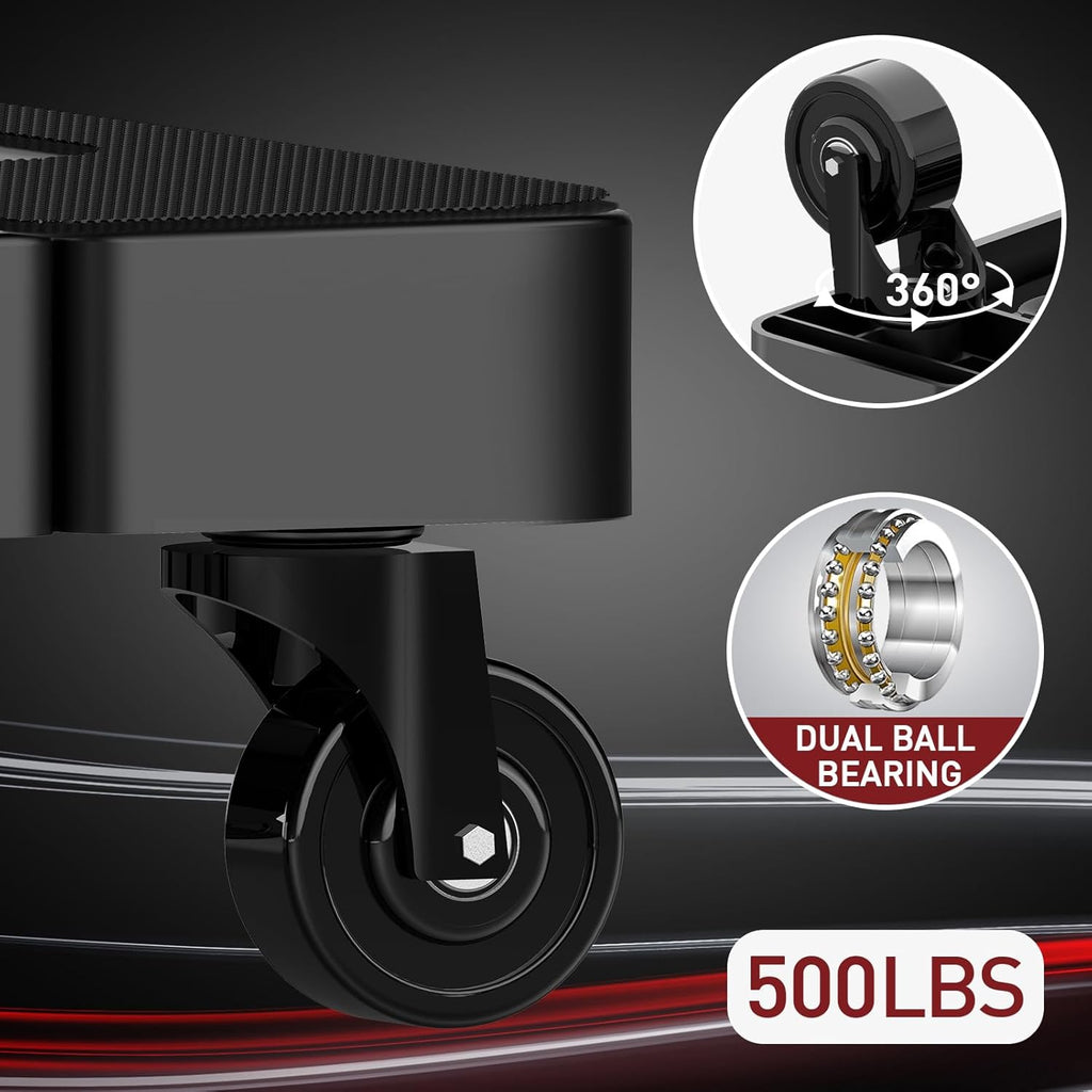 SOLEJAZZ Folding Hand Truck – 500lb Heavy Duty 6-Wheel Portable Dolly