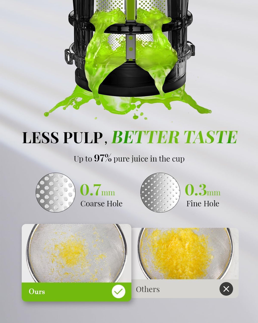 KIDISLE Slow Masticating Cold Press Juicer – High Yield & Easy Clean