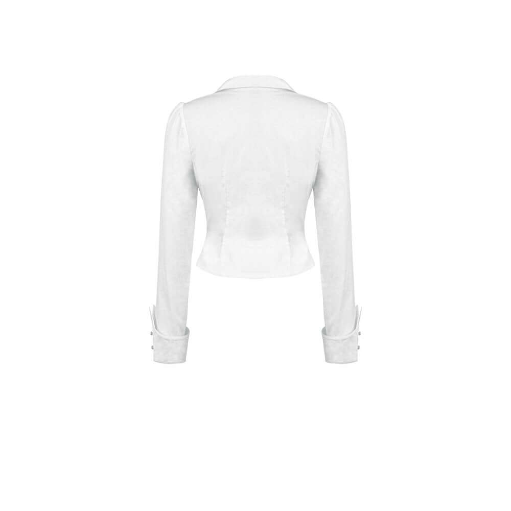 Dark in Love Queeny White Gothic Demon Shirt – Cotton Corset Top