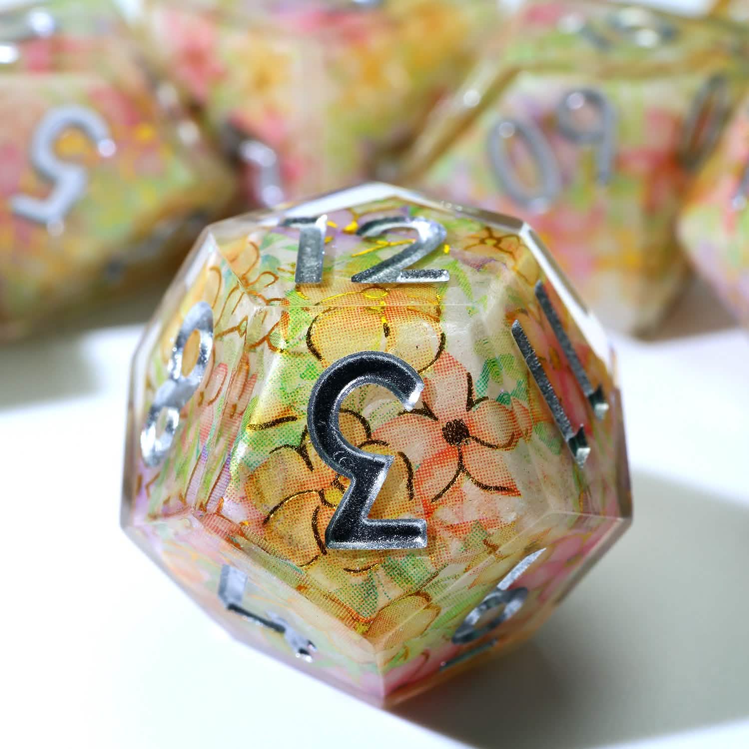Feywild Bloom | Sharp Edge Dice | Resin | 7 Piece Set