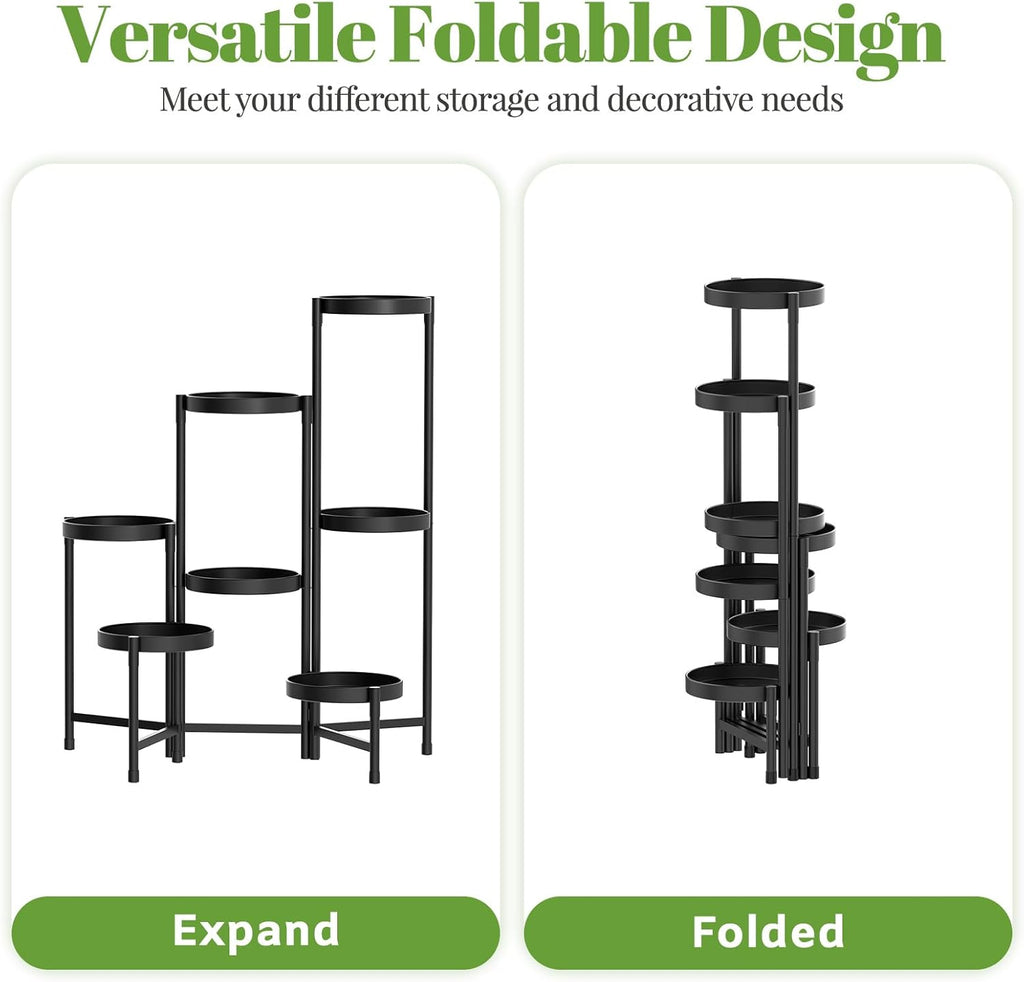 Massive Discounts 7 Tier Metal Plant Stand – Foldable Corner Shelf