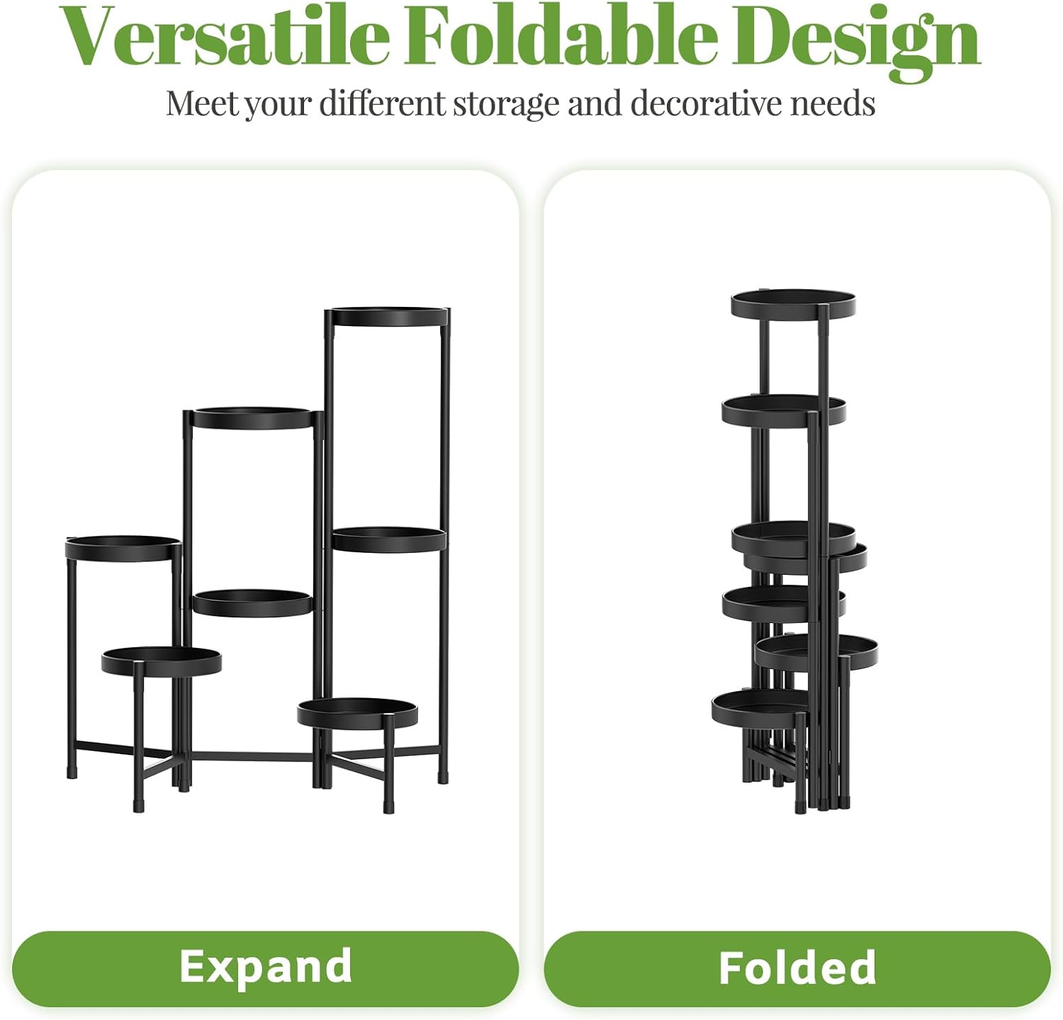 Massive Discounts 7 Tier Metal Plant Stand – Foldable Corner Shelf