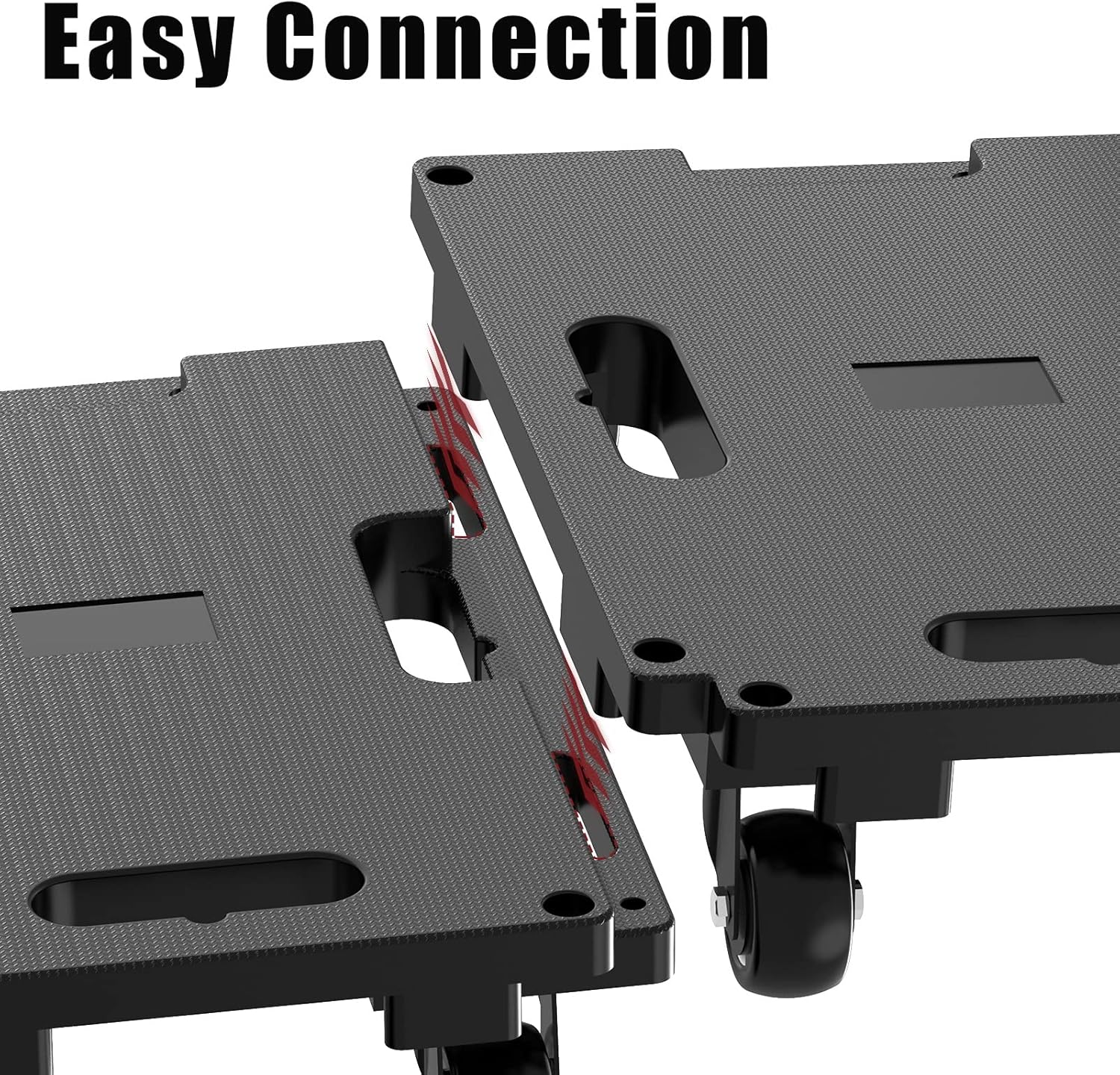SOLEJAZZ Heavy Duty Mobile Dolly | 440lbs Connectable Trolley, 4-Pack