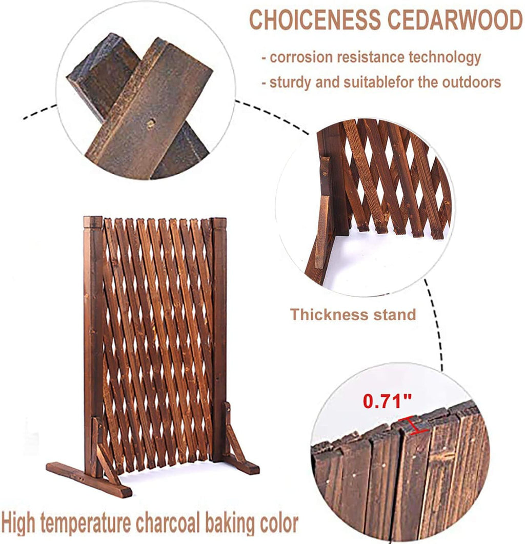 Nisorpa Expanding Wooden Trellis Garden Fence Panels, 2 Pack – 160cm