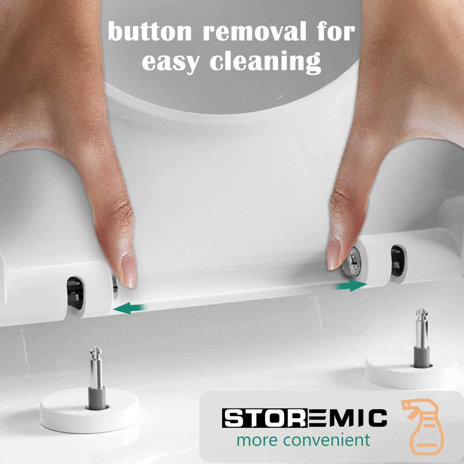 STOREMIC D-Shape Toilet Seat | Soft Close White PP Quick Release