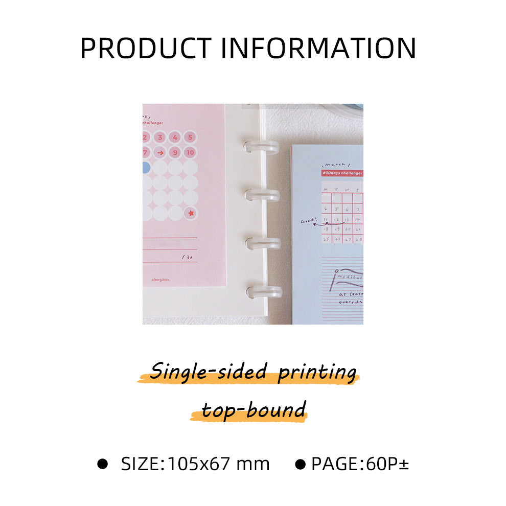 Habit Tracker Memo Note Pad by LuLuFun Studio - 60 Sheets, 105x67mm