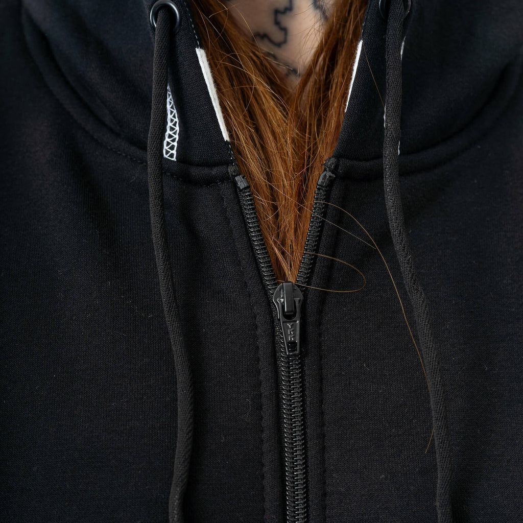 Cupcake Cult Hypno Bunny Hood – Black & White Cotton Blend Hooded Scarf