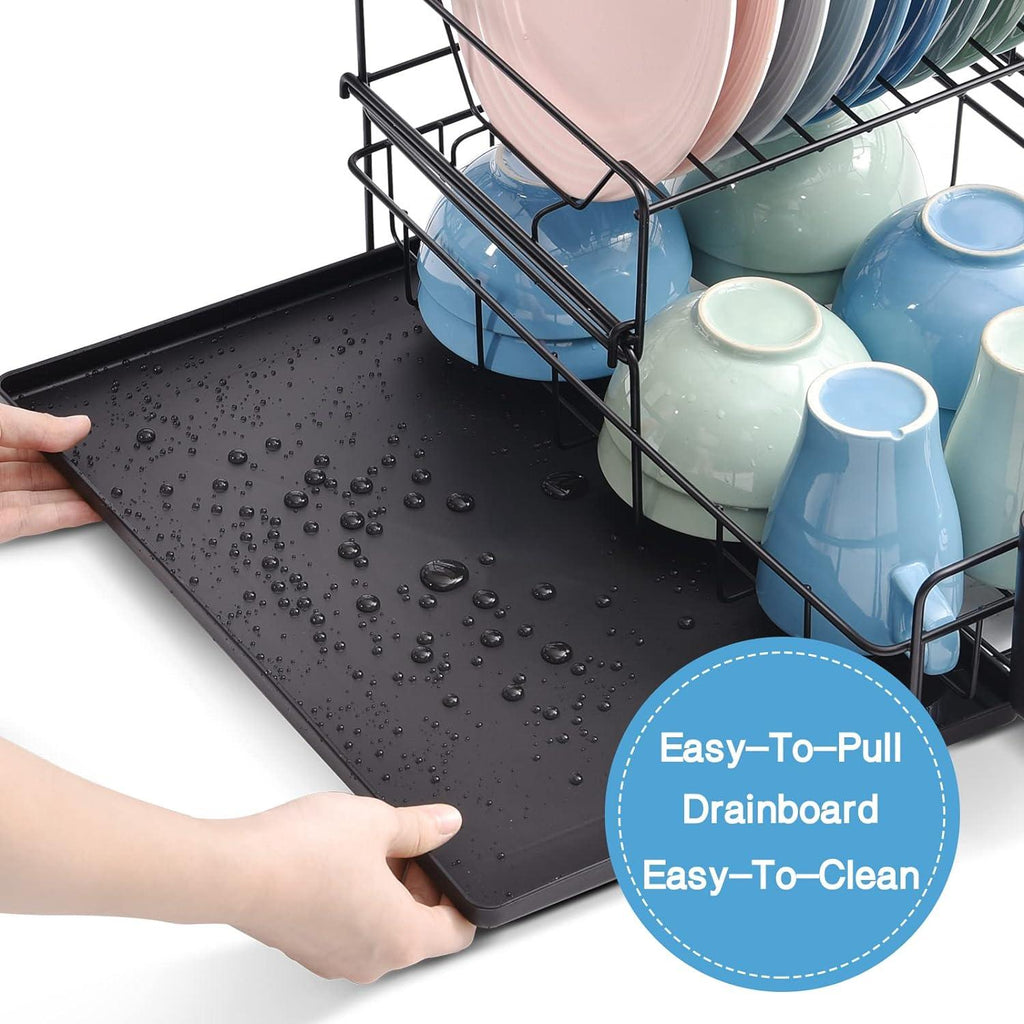 KINGRACK 2 Tier Dish Drainer Rack | Chrome Kitchen Drying Rack