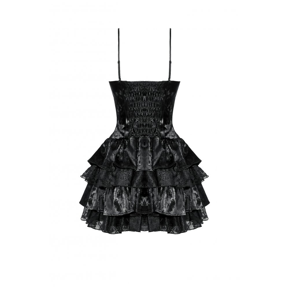 Dark in Love Harriet Punk Shiny PU Leather Layered Corset Dress