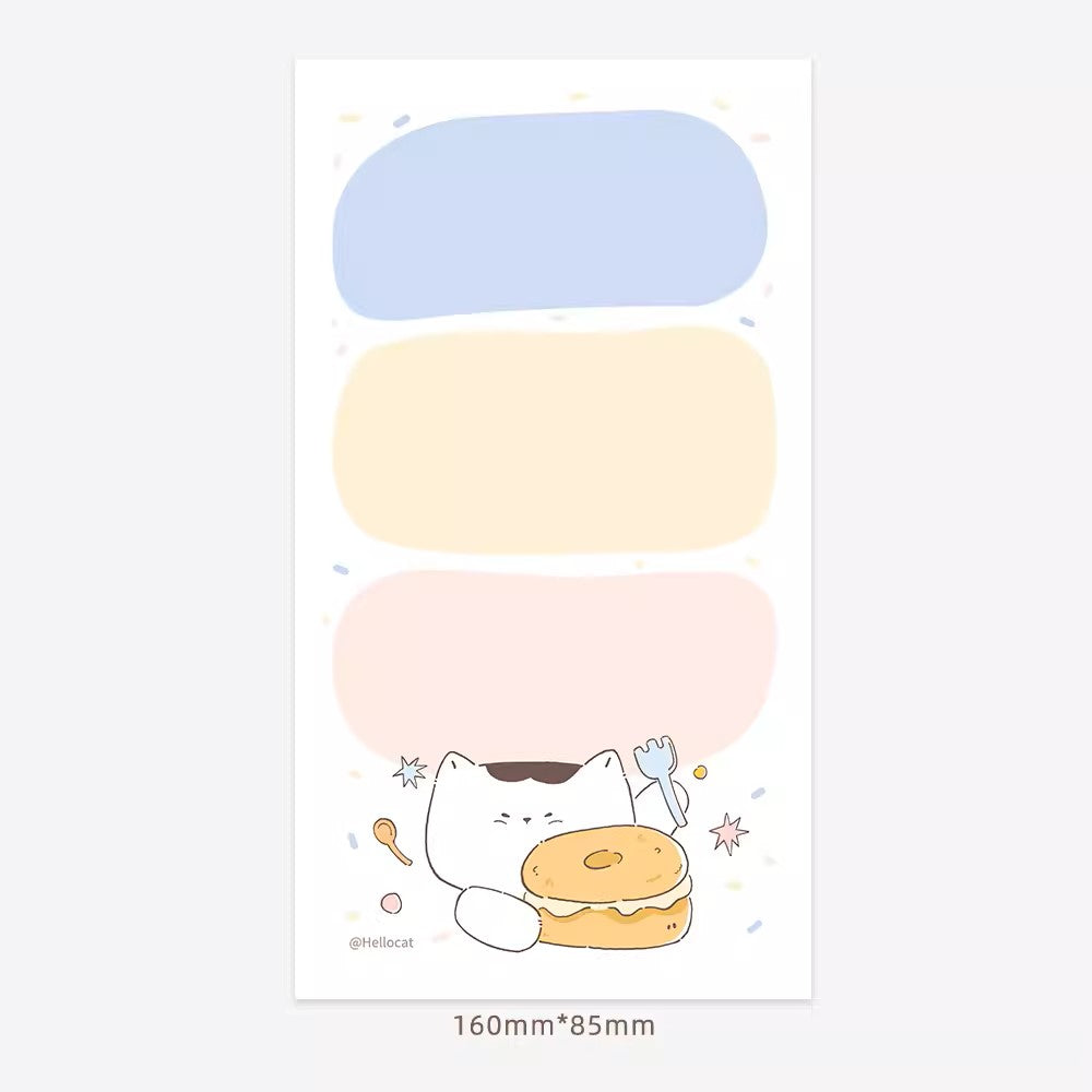 LuLuFun Studio Kitty Bakery Memo Pad – Kawaii Cat Note Pad, 50 Sheets