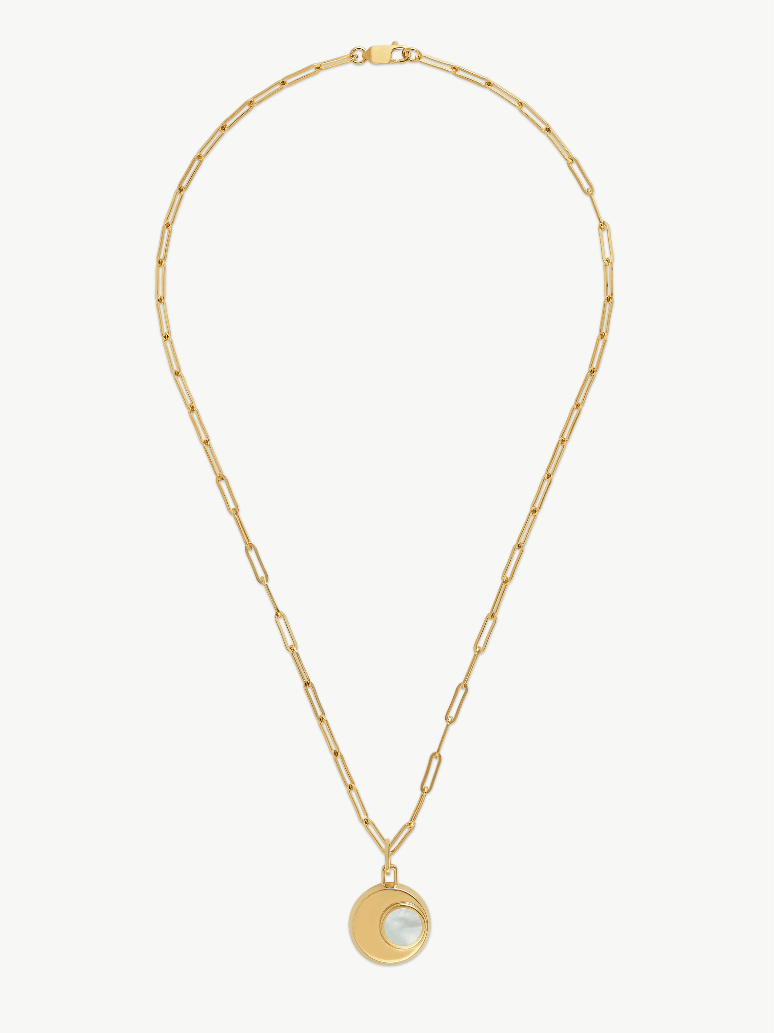 No More Nobody Cressida Mother of Pearl Moon Necklace - 18k Gold Plated