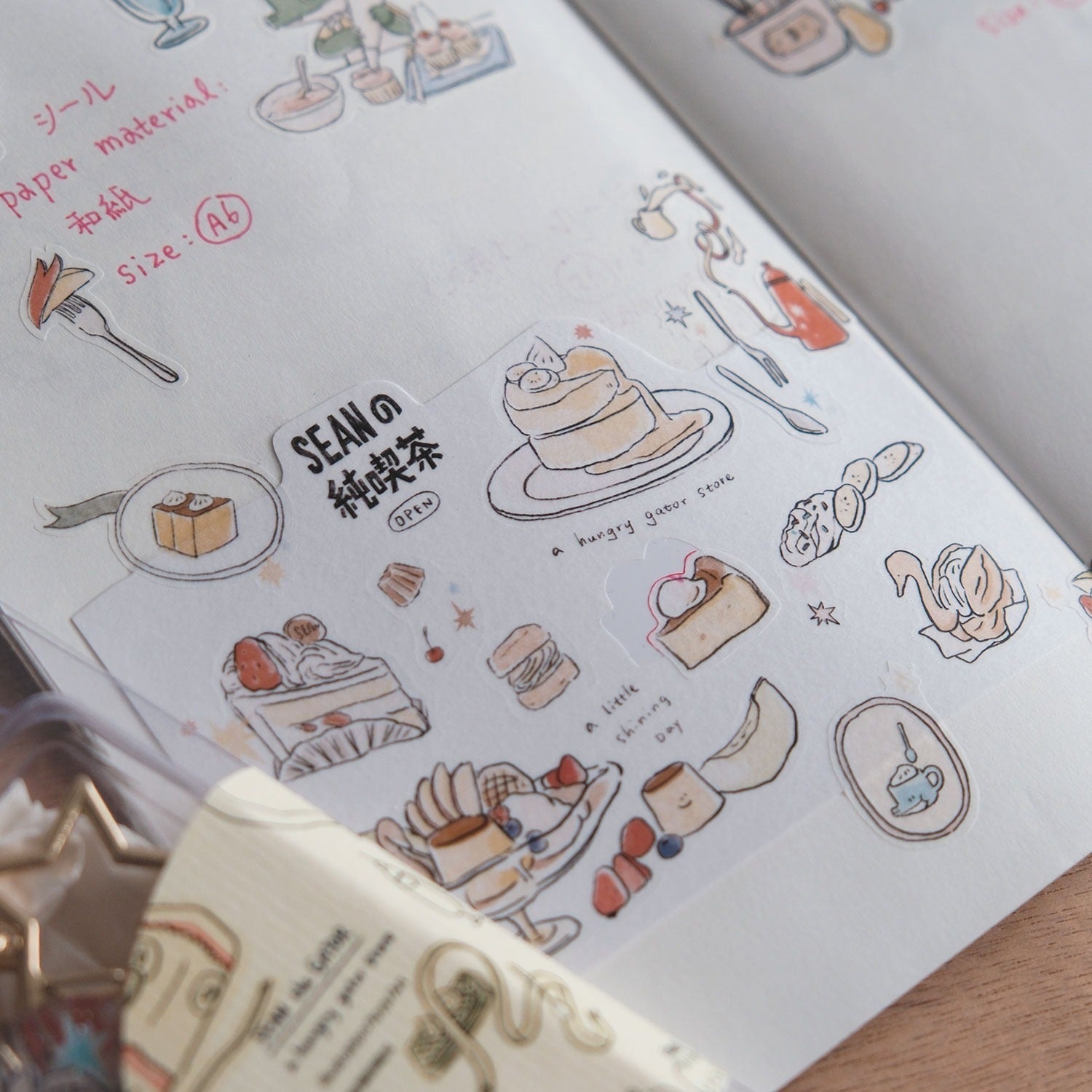 Afternoon Tea Washi Sticker Sheet - A Gator Life Cute Journaling Decor