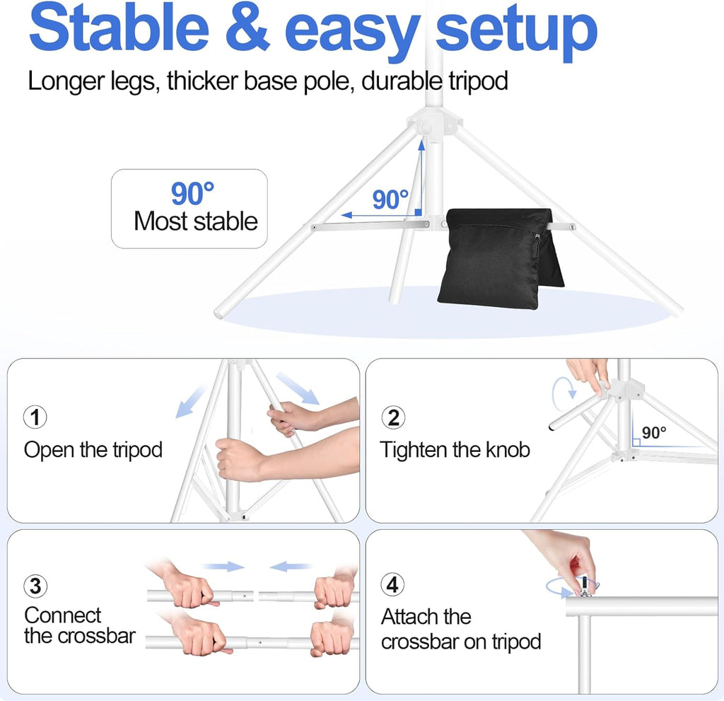 EMART 2x3m Backdrop Stand Kit – Adjustable Photo Support with Bag