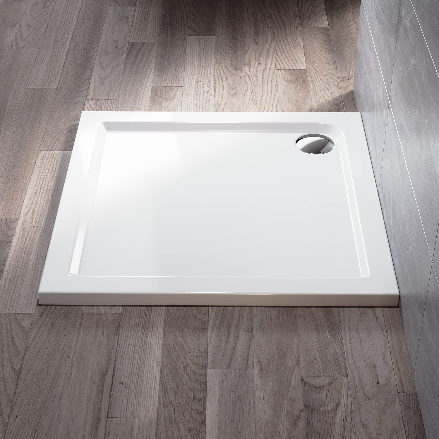 Elegant Square Stone Shower Tray 760x760x40mm with Waste Trap