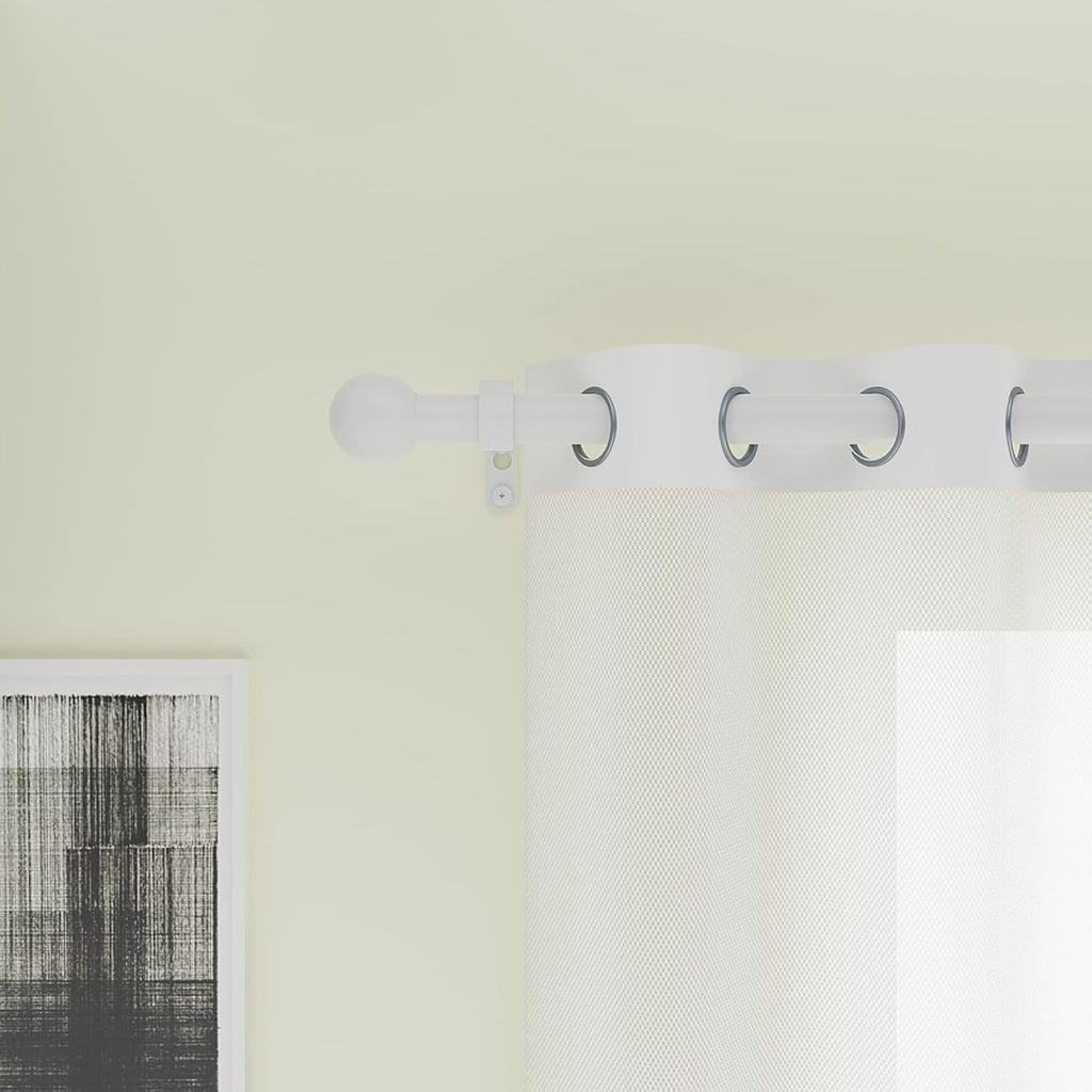 Massive Discounts White Extendable Curtain Pole Set | 120–210cm Metal Rod