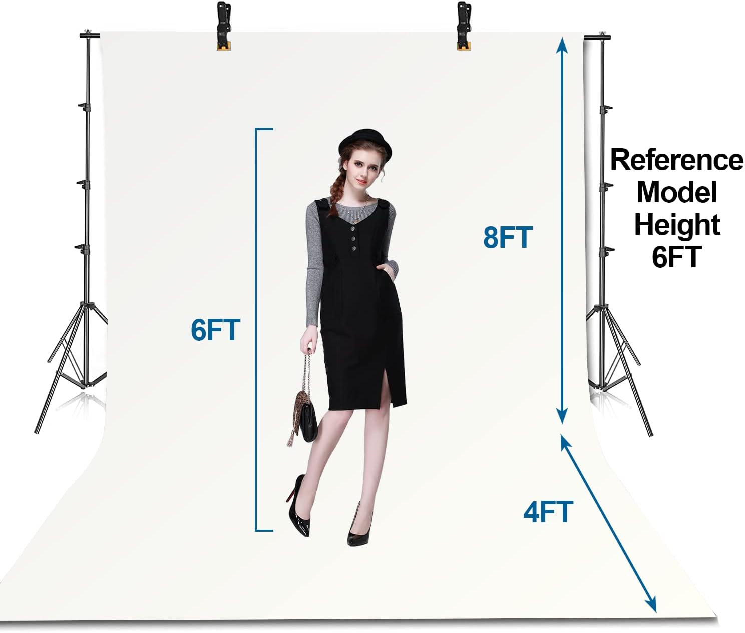Emart 10x8.5ft Backdrop Stand Kit – Adjustable Frame with Clamps